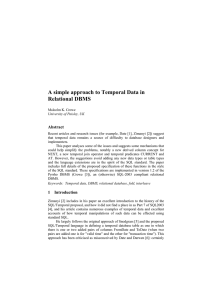 A simple approach to Temporal Data in Relational DBMS