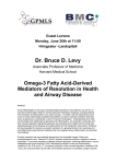 Omega-3 Fatty Acid-Derived Mediators of Resolution in Health and