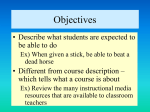 Instructional Objectives