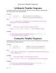 Exercises in Number Sequences