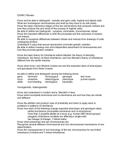 EXAM 2 Review Know and be able to distinguish: somatic and germ