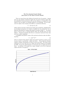 The Neo-classical Growth Model (also known as the Solow Growth