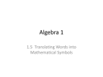 Algebra 1