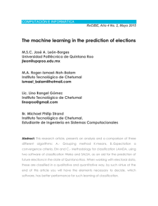 The machine learning in the prediction of elections