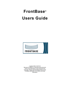 FrontBase® Users Guide