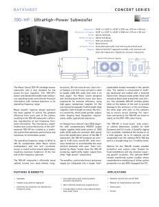 700-HP : UltraHigh-Power Subwoofer