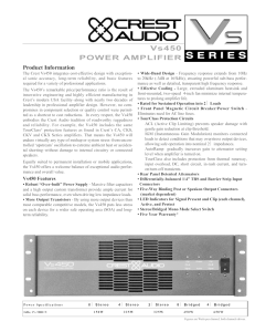 Vs450 POWER AMPLIFIER