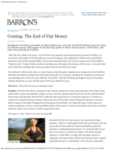 The Barron`s Interview - Barrons.com