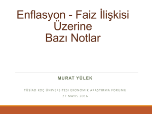 Enflasyon Faiz İlişksi Üzerine - EAF