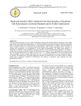 Rapid and Sensitive HPLC Method for the Determination of