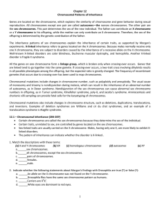 Chapter 12 Chromosomal Patterns of Inheritance