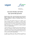 Innovation Maritime and UQAR sign a partnership agreement