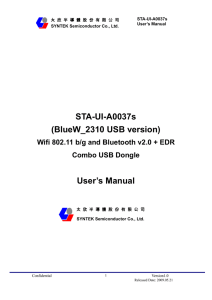 STA-UI-A0037s (BlueW_2310 USB version) User`s Manual