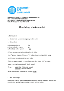 Morphology – lecture script