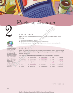 Parts of Speech