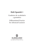 Honors Spanish 1 worksheets Archivo