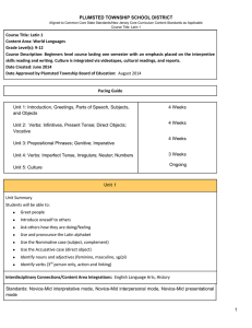 Latin 1 - Plumsted Township School District
