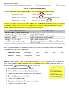 Adverbs Worksheet - NordoniaEnglish9CP