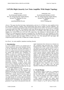 3.67GHz High-Linearity Low Noise Amplifier With Simple