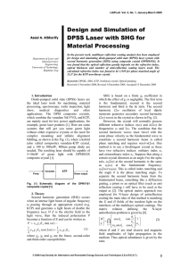 Design and Simulation of DPSS Laser with SHG for Material