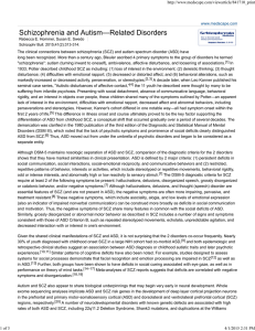 Schizophrenia and Autism – Related Disorders