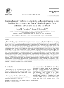 Iodine chemistry reflects productivity and denitrification in the