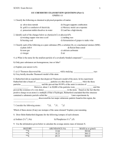 SCH3U Exam Review 1 11U CHEMISTRY EXAM