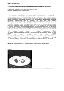 A spicular pulmonary mass mimicking a secondary metastatic lesion