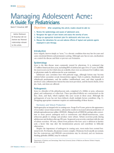 Managing Adolescent Acne: A Guide for Pediatricians