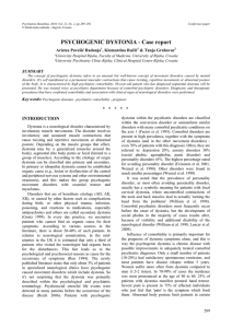 PSYCHOGENIC DYSTONIA