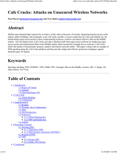 Cafe Cracks: Attacks on Unsecured Wireless Networks