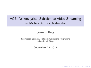 An Analytical Solution to Video Streaming in Mobile Ad hoc Networks