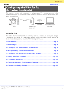 Configuring the WT-4 for ftp (Infrastructure Mode)