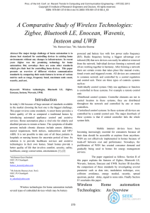 A Comparative Study of Wireless Technologies: Zigbee, Bluetooth