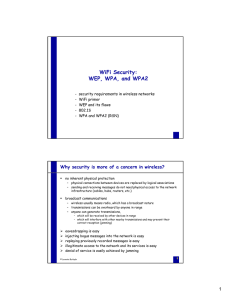 WiFi Security: WEP, WPA, and WPA2