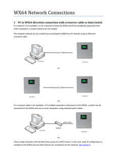 1 PC to WX64 direction connection with crossover cable or