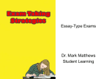 Preparation for your Personal Best – Essay type examinations