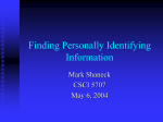 Finding Personally Identifying Inforamtion