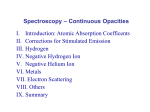 Spectroscopy – Lecture 1