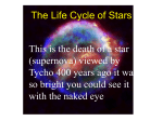 The Life Cycle of Stars