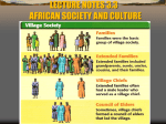 LECTURE NOTES 3.3 AFRICAN SOCIETY AND CULTURE