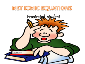 Pre- AP & NET IONIC EQUATIONS