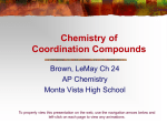 Chemistry of Coordination Compounds