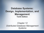 Chapter 12 - Distributed Database Management Systems