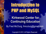 PHP and MySQL