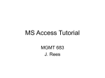 MS Access Tutorial - Welcome