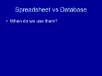 Spreadsheet vs Database