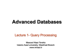 Lecture 1- Query Processing