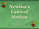 Newton’s Laws of Motion - Montville Township School District