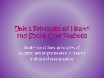 Unit 2 Principles of Health and Social Care